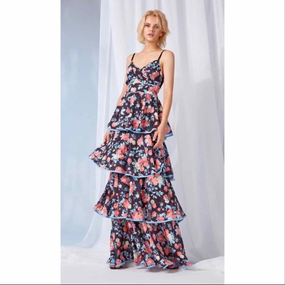 foxiedox Dresses & Skirts - Foxiedox Darlene Floral tiered maxi dress Size Small